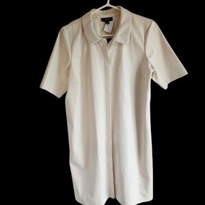 Alfani Cream Pleather Dress NWT Sz Medium